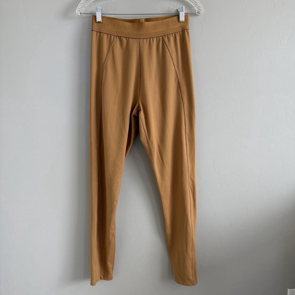 Y2K Victoria's Secret PINK Leggings Women’s Sz L Brown Gold Metallic Wasistband